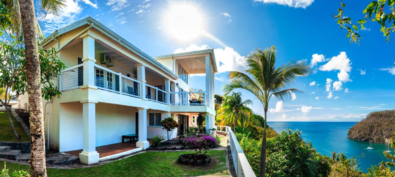 st lucia real estate : the great house villa for sale front view