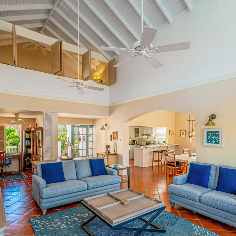 st lucia real estate : the great house villa for sale living area