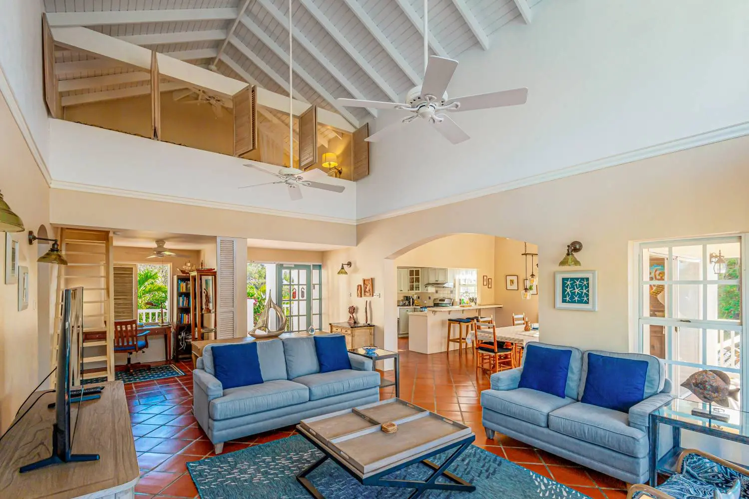 st lucia real estate : the great house villa for sale living area
