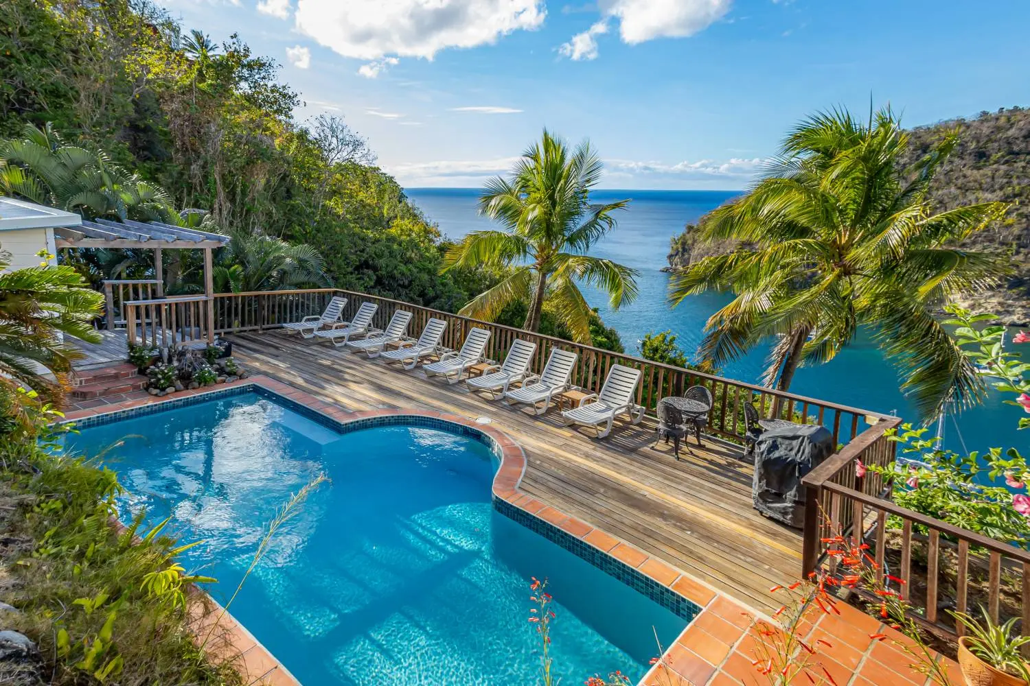 st lucia real estate : the great house villa for sale pool view
