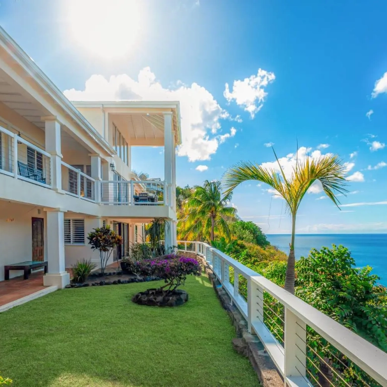 st lucia real estate : the great house villa for sale lawn