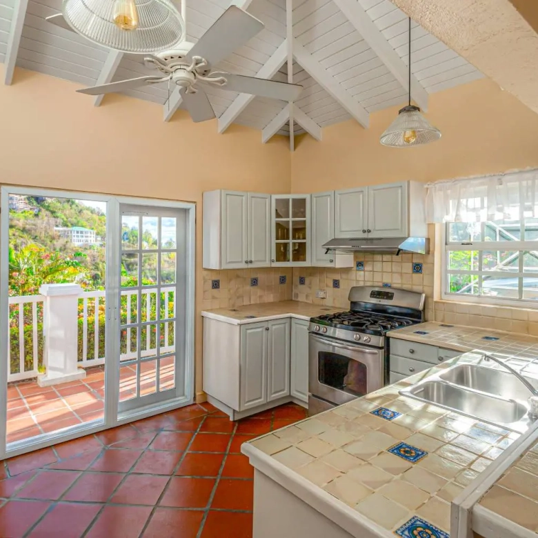 st lucia real estate : the great house villa for sale kitchen