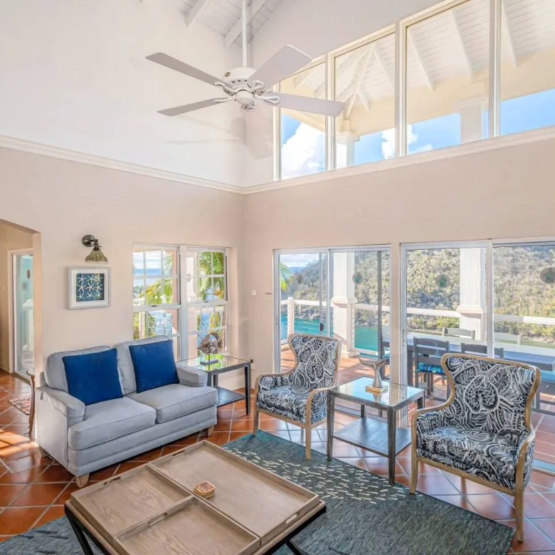 st lucia real estate : the great house villa for sale sitting