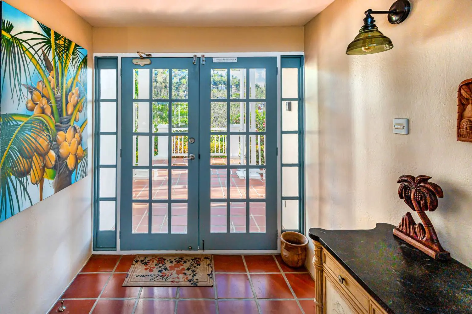 st lucia real estate : the great house villa for sale entrance door