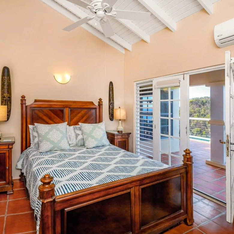 st lucia real estate : the great house villa for sale wooden bed