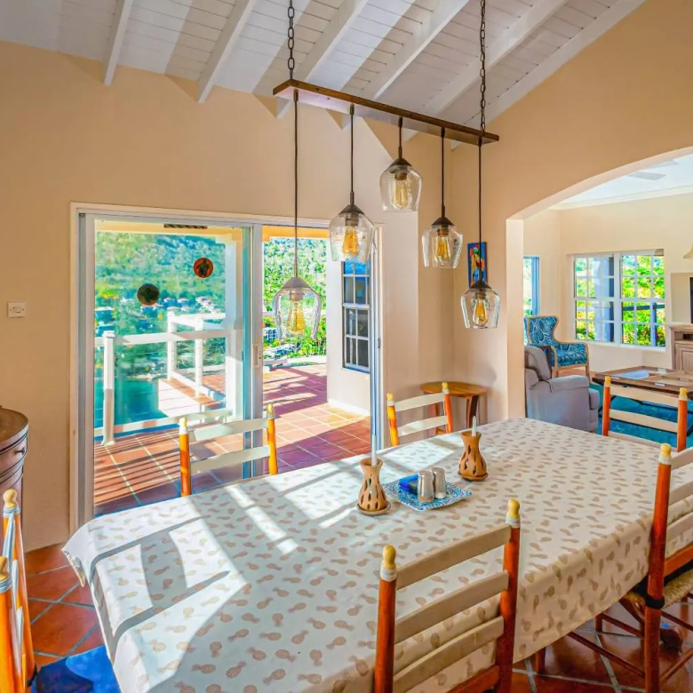 st lucia real estate : the great house villa for sale table and chairs