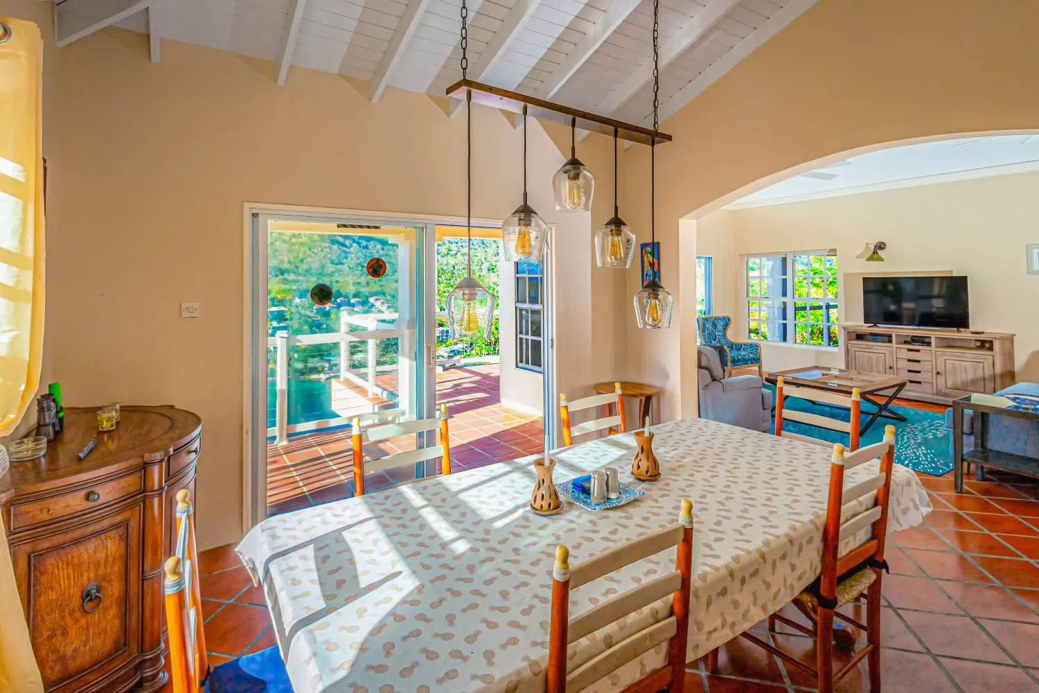 st lucia real estate : the great house villa for sale table and chairs